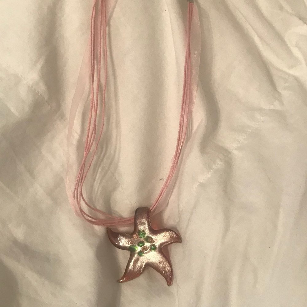 Pink Starfish Pendant Necklace